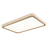 Rectangular LED Ceiling Light High CRI Rectangular Flush Mount Chandelier Modern Crystal Ceiling Light Gold Trim