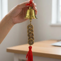 Hanging Small Brass Bells, Decorative Vintage 12cm Chime, Home Decoration Festival Wall Hanging Bells, Aged Brass Material