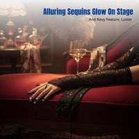 Beaded Fingerless Long Gloves, Retro Women's Cosplay Party Stage Accessory