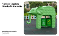 Elephant Trash Can Sculpture Sturdy Fiberglass Construction Giraffe Waste Bin Statue Weather Resistant Cartoon Animal Trash Receptacle for Children
