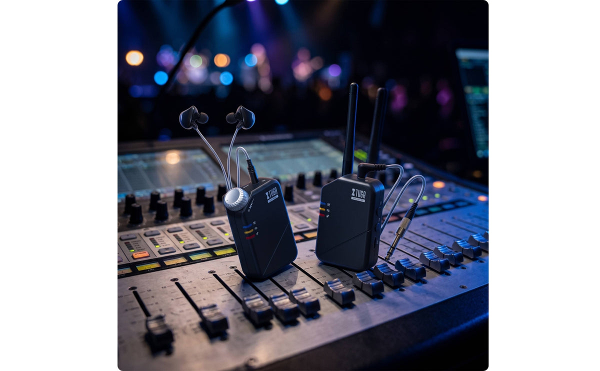 Portable Wireless in-Ear Monitor System Expert in-Ear Monitor System Slimline Wireless Transmitter and Receiver Stable for Musicians, Singers, Speakers, Stage Monitoring