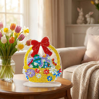 DIY Easter Diamond Art Ornament for Adults, Desktop Diamond Art Painting Kit with Acrylic Stand Easter Tabletop Decor Desktop Ornament