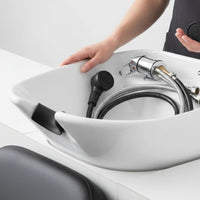 Chrome Finish Shampoo Bowl Faucet Kit Long-Lasting Brass Construction Salon Sink Sprayer Hose Set for Barbers
