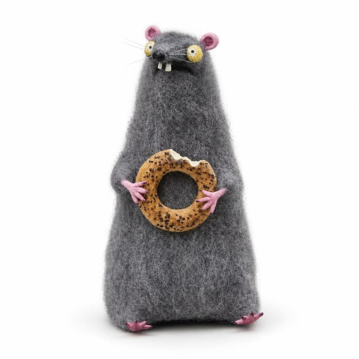 Pricked Needled Animal Handmade Pricked-Needled Figurine Handcrafted Wool Felt Figurine for Collectors, Crafters, Shelf Display