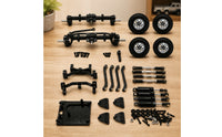 Metal Kit 1/12 Scale RC Car Parts with Shock Absorbers Machined Axle Housing for Chassis Rebuilding
