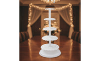 5 Tier Cake Stand Elegant Cake Stand with Plates Serving Display for Culinary Artists, Caterers