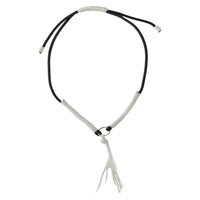 Handwoven Adjustable Horse Neck Rope Black and White Woven Horse Neck Rope Tassel Cord Equestrian Gear for Training, Horseback Riding