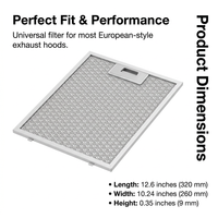 Universal Cooker Hood, 5-Layer Aluminum Mesh, Cut to Size, High Absorption for Smoky Kitchens, Metal Range Hood