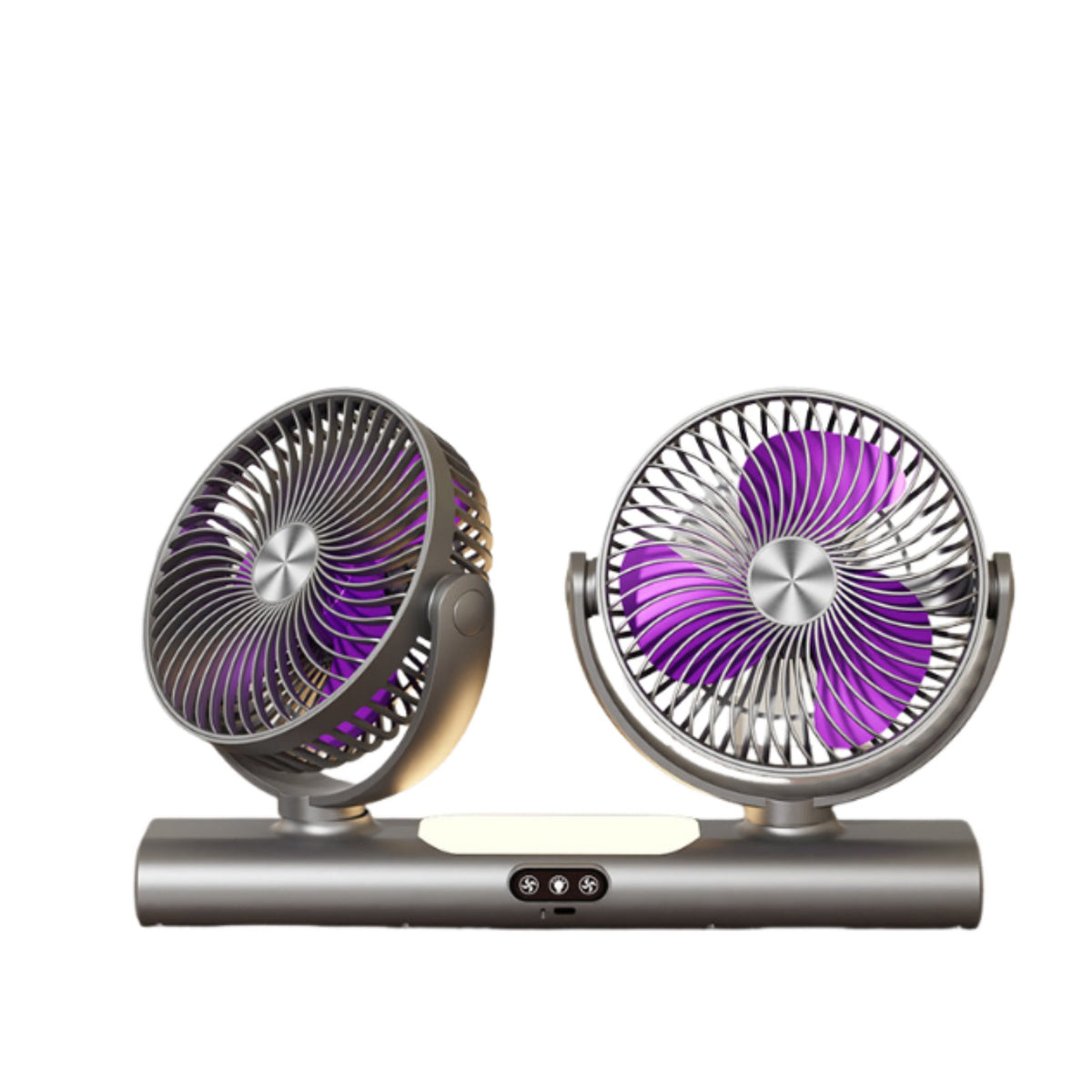 Multi-Functional Twin Head Fan Portable Rechargeable Table Fan 3-Speed Control Cooling Appliance Quiet Operation for Office, Kitchen, Bathroom