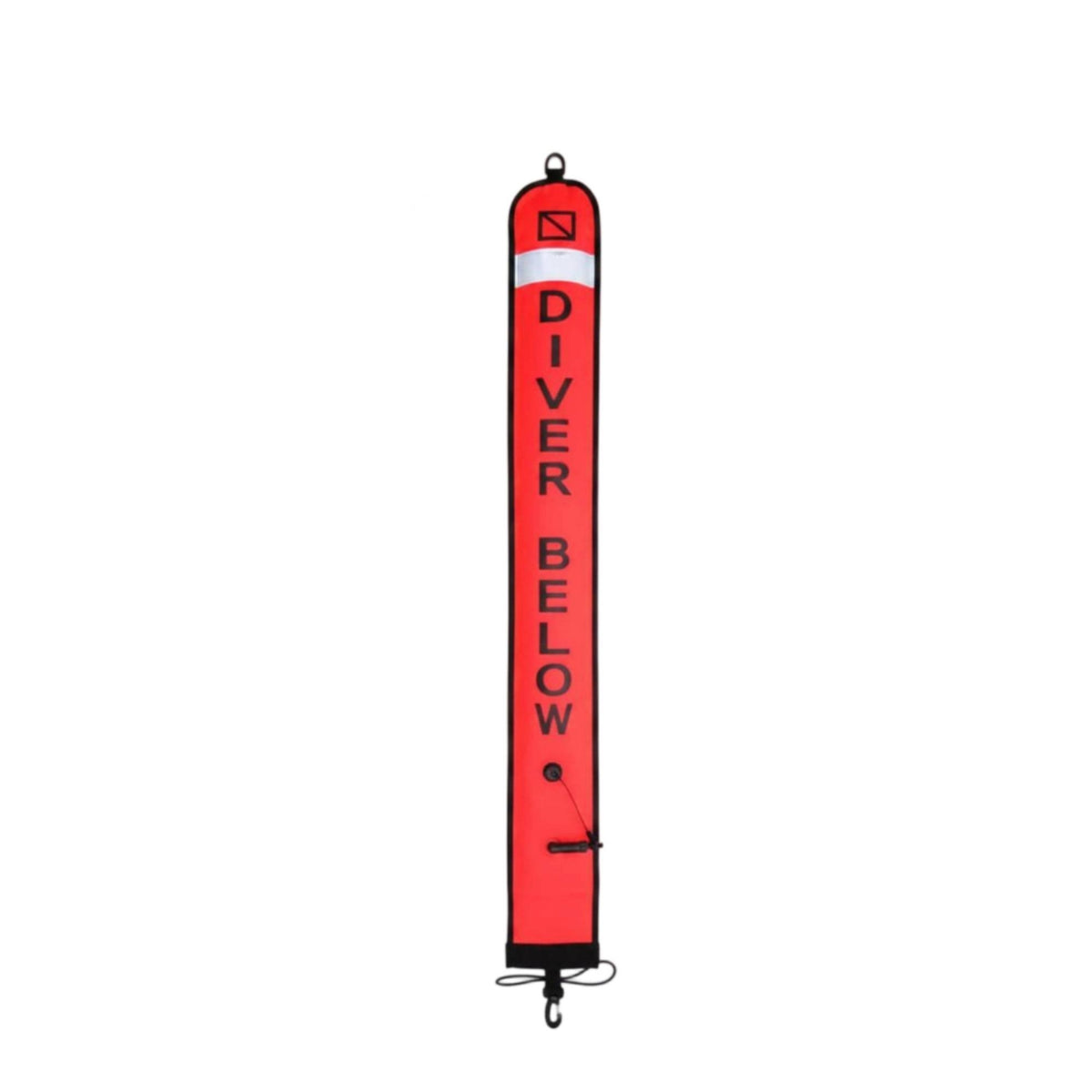 Reflective Band Diving Warning Buoy Nylon Diving Buoy Marker Black Edging Inflatable Dive Buoy Attachment Loop for Divers