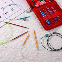 Lightweight Detachable Knitting Needle Set Rust-Resistant Interchangeable Circular Knitting Travel Friendly Interchangeable Circular Easy Storage for Knitters, DIY Crafters, Crafting, Outdoor