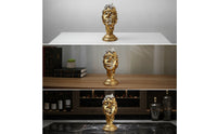 Hollow-out Face Sculpture Gleaming Abstract Face Sculpture Eye-Catching Resin Figurine with Butterfly for Homeowners, Living Room, Entryway Console