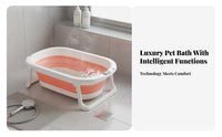 Foldable Pet Bath Tub Space-Saving Foldable Dog Bathing Pool Easy Draining Foldable Pet Shower Tub for Medium Dogs, Young Dogs, Travel, Outdoor