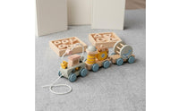 Early Learning Beech Block Train Stacking Play Large Wooden Train Blocks Polished Edges Eco-Friendly for Babies, Toddlers, Young Children, Preschool, Nursery