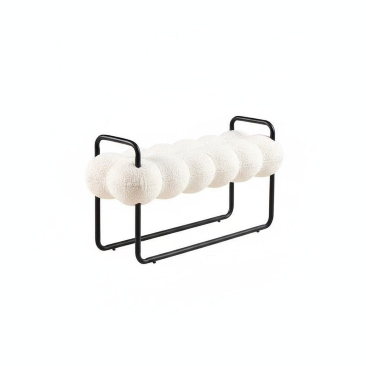 Nordic design & aesthetic cumulusShaped Ottoman Light Luxury Upholstered Bench Modern Design accent piece Stool Minimalist artistic for Apartment Dwellers, Interior Designers, Entryway, Living Room, Bedroom, Cloakroom