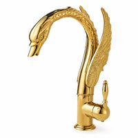 Swan Faucet Polished Single Handle Faucet Solid Brass Tap for Vanity