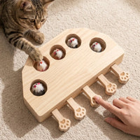 Cut-out Holes Wooden Pet Play Board Light Wood Pet Pawing Toy Board