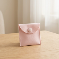 Thickened Snap Button Velvet Jewelry Pouch Drawstring Storage Bag for Rings Earrings Necklaces