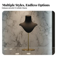Mannequin Necklace Stand Stable Metal Base Necklace Display Bust Jewelry Mannequin Bust Sturdy Neckpiece Display Holder
