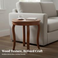 Simple Design Round Two-Tier Table Multi-Purpose 2-Tier Round Table Space-Saving Household Furniture Sturdy Construction for Apartment Dwellers, Homeowners, Families, Living Room, Small Areas, Bedroom, Hallway