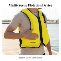 High Visibility Colors Adult Child Flotation Vest Heavy-Duty Zipper Swimming Buoyancy Vest Skin-Friendly Material for Adults, Boating, Beach