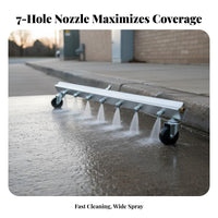 Commercial Grade Pressure Washer Water Broom Quick Connect 7 Nozzle Surface Cleaner 360-Degree Mobility for Sidewalks, Driveways, Patios
