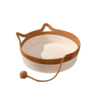 Cozy Cat Bed Long-Lasting Woven Cat Bed Breathable Woven Basket Low-Height for Living Room, Floor