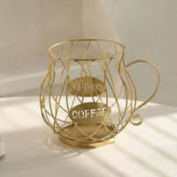 Coffee Pod Holder Wide-Mouth Coffee Capsule Organizer Mug Shaped Basket Compact Sturdy for Kitchen Counter