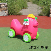 幼儿园咪咪小狗滑行车宝宝塑料玩具滑滑车儿童学步车四轮溜溜车