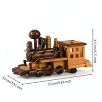 Wooden Train Model Carved Steam Locomotive Model Rustic for Office, Collectors