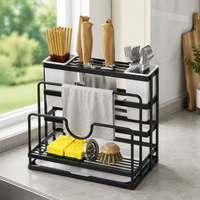 Hygienic Knife Block, Knife and Utensil Holder, Carbon Steel, Modern Countertop Storage, Integrated Block