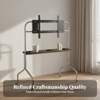 Floor TV Stand with Wheels Minimalist Design Mobile TV Stand Universal Compatibility for Renters, Office, Conference Room, Commerce Show