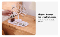 Branching Jewelry Tree Decorative Design Deer Jewelry Display Stand Multi-Functional Earring Hanging Rack for Women, Girls, Entryway, Vanity