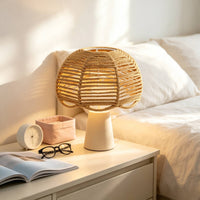 Handwoven Paper Rope Lampshade Natural Woven Lampshade Beige Boho Woven Lamp Shade Cozy for Dining Room, Cafes