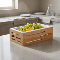 Display Tray Stand Faux-Porcelain Wood Tray Stand Low Profile Party Tableware for Salad Service