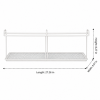 Hook Mounted Under Shelf Storage, 40-70cm Retractable Shelf Organiser, Carbon Steel Powder Coated for Kitchen Cupboards