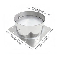 Stainless Steel Range Hood Air Outlet Base Thickened Metal Duct Outlet Base Backdraft Flap Hood Mounting Plate High-Temperature Resistant