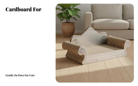 Cat Scratcher Sofa Sturdy Frame Cardboard Cat Sofa Corrugated Shred Pad Recyclable