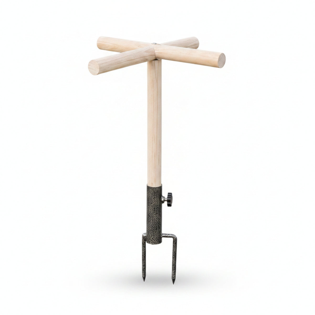 Black Metal Support Chicken Perch Stand Tightening Knob Ground Insert Perch Stand for Outdoor