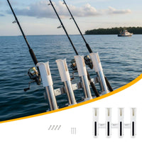4 Pieces 304 Stainless Steel 4 Tube Fishing Rod Holder Rust Resistant Boat Rod Holder Anti-Corrosion Fishing Pole Tube Mount Long-Lasting for Storage, Transport