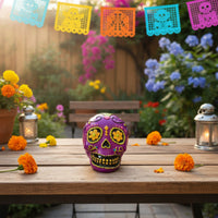 Cranium Ornament Day of the Dead Style Tabletop Cranium Decor Decorative for Collectors, Desk, Mantel