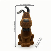 Dog Sculpture with Bow Tie Stable Dog Figurine Lightweight Decor for Homeowners