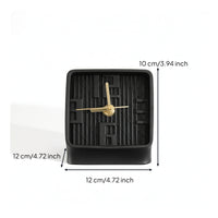 Freestanding Desktop Clock Ornament Sculptural Clock with Standing Base Analog Sophisticated for Shelf, Office, Study