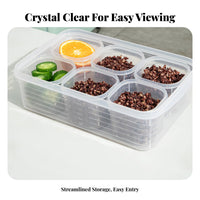 With Dividers Divided Ingredient Box Transparent structure Compartment Storage container Airtight Lid Food Container Stackable for Home Organizers, Meal Preppers, Parents, Kitchen, Refrigerator, outdoor meal, Office