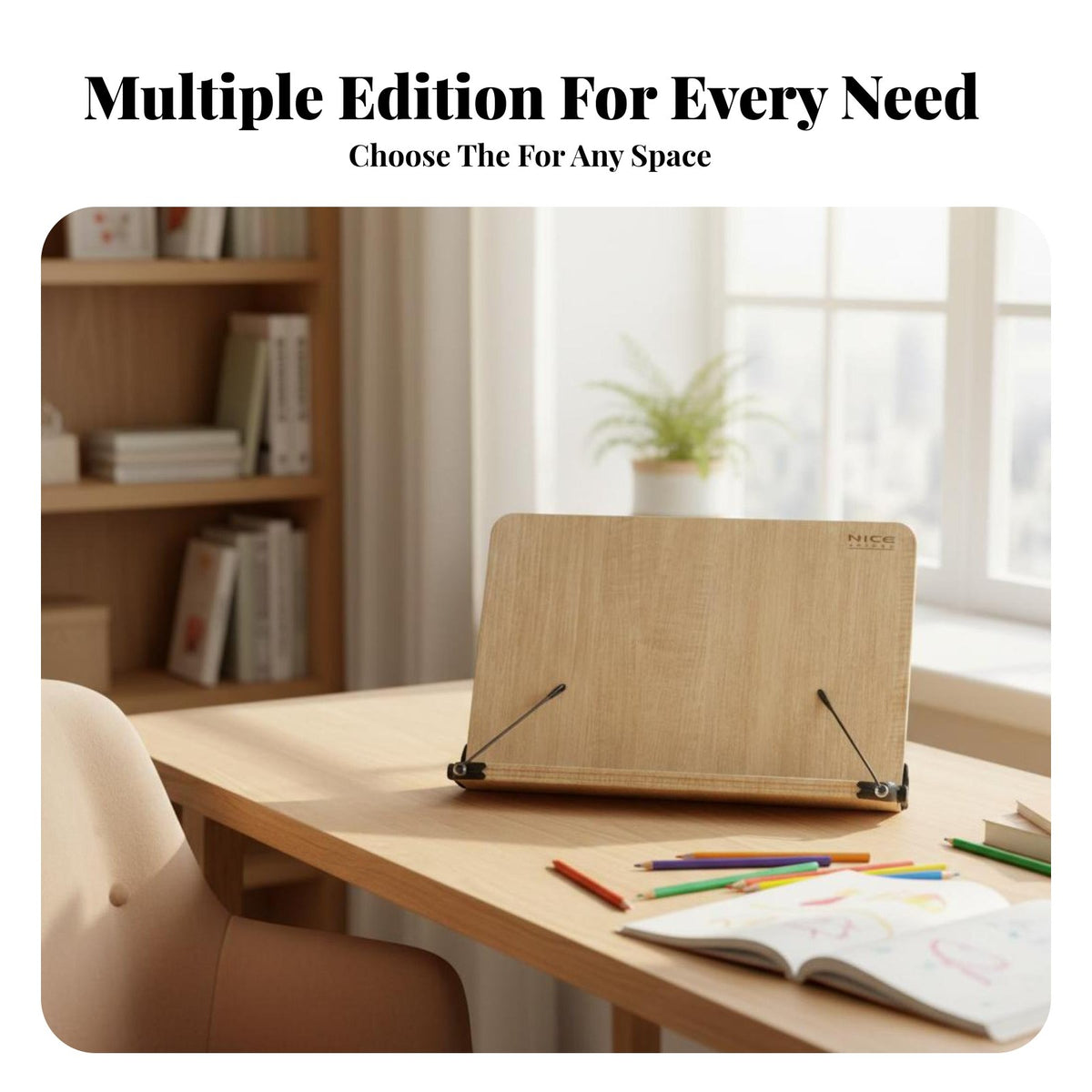 Er&travelnomic Design Adjustable Reading Easel Multi-Angle Adjustment Two-levelTier Adjustable Bookrest Stable Base Book Stand Foldable and Portable for Students, Professionals, E-Learning, Home Office, Library, Bedroom