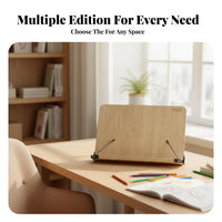 Er&travelnomic Design Adjustable Reading Easel Multi-Angle Adjustment Two-levelTier Adjustable Bookrest Stable Base Book Stand Foldable and Portable for Students, Professionals, E-Learning, Home Office, Library, Bedroom
