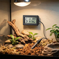 High Accuracy Reptile Thermometer, Hygrometer Humidity Meter with Digital LCD, Thermometer Temperature Monitor with Probe for Snakes and Geckos
