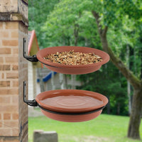 Hanging Bird Feeder with built-in Perch, Outdoor Tray for Garden Decor, Red Garden Bird Feeder for outdoor Bird Feeding and Outdoor Decor
