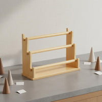 Solid Wood Tiered Bracelet Display Rack 2 Tier Wooden Jewelry Stand Multi-Purpose Desk Jewelry Organizer Tangle Tangle-Resistant for Vanity, Dresser