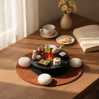 13 Pieces Miniature Hearth Scene Detailed Miniature Dining Set with Mat Realistic Miniatures for Hobbyists, Photo Props